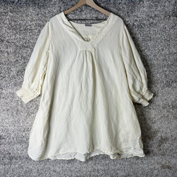 THE ODELLS Dresses & Skirts - The Odells Dress Womens Large White Peasant Tunic 3/4 Sleeve Boho Flowy